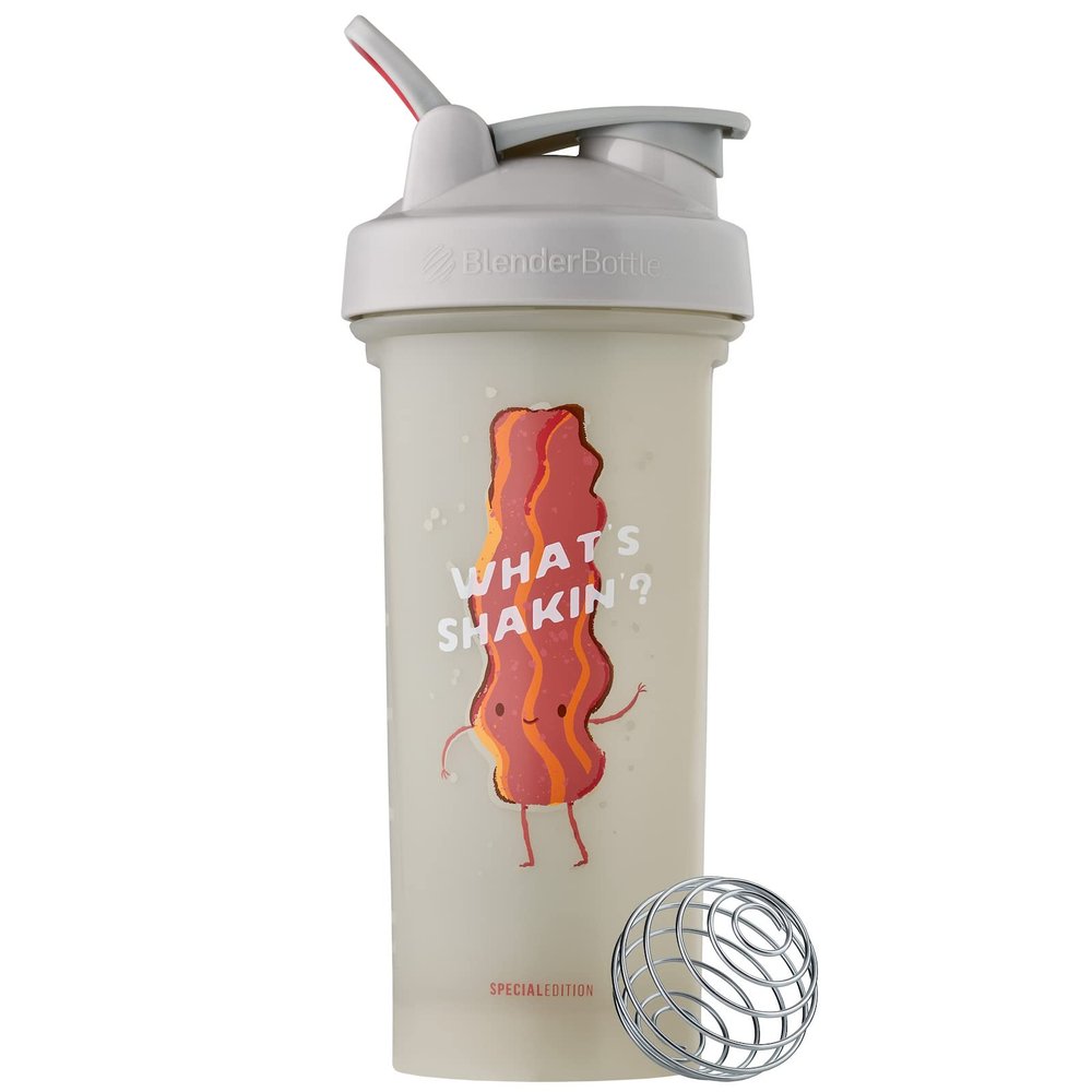 BlenderBottle Just for Fun Classic V2 Shaker Bottle Perfect for Protein Shakes and Pre Workout, 28-Ounce, What's Shakin'