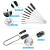 10PCS Flexible Drain Brush Straw Cleaner Brush Set,Pipe Cleaners Brush,61Inch Stainless Steel Double-Ended Hose Brush 8.2Inch Nylon Long CPAP Tube Cleaning Brush for Home Kitchen Sink Plumbing view 4