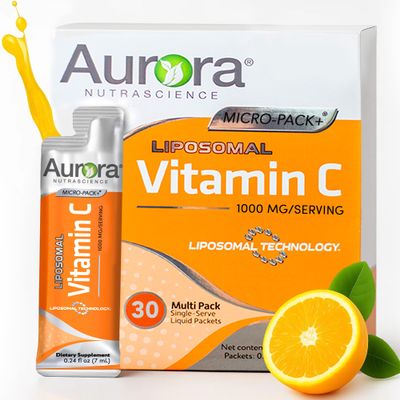 Aurora Nutrascience Liposomal Vitamin C 1,000mg High Absorption Immune Support Supplement for Active Lifestyles, Oral Liquid Antioxidant, Gluten-Free, Non-GMO, 30 Single Serve Travel Packets