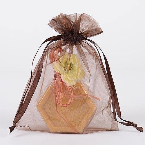 BBCrafts Chocolate Brown 5 x 6.5-7 Inch Organza Bags - pack of 10