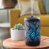 Airome Rotating 100 mL Ultrasonic Essential Oil Diffuser with LED Light | 360 Carousel Rotation, Black Metal Wild Palm view 3