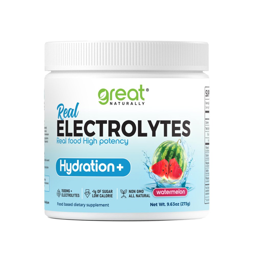 Electrolytes Powder Hydration | Real Food High potency | Watermelon 30 Servings | High potency Electrolyte powder | Hydration drink mix | Electrolyte Supplement with Potassium Magnesium Calcium