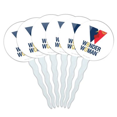 GRAPHICS & MORE Wonder Woman 80th Logo Cupcake Picks Toppers Decoration Set of 6