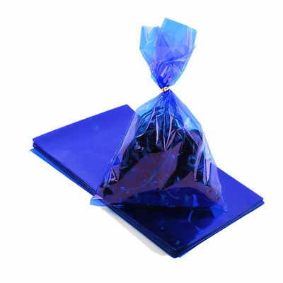 CC wonderland zone Blue Cellophane Treat Bags - 50 Pack Gift Cello Plastic Bags with Ties,for Candy Cookie Goodie Party Favors,6x9 inch