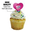 Wonder Woman 80th Pastel Logo Heart Love Cupcake Picks Toppers Decoration Set of 6 view 3