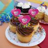 Wonder Woman 80th Pastel Logo Heart Love Cupcake Picks Toppers Decoration Set of 6 view 4