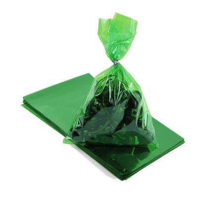 CC wonderland zone Green Cellophane Treat Bags - 50 Pack Gift Cello Plastic Bags with Ties,for Candy Cookie Goodie Party Favors,6x9 inch