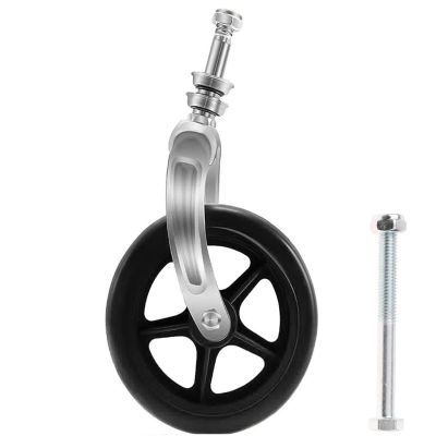 1 pcs Wheelchair Caster Wheels, Caster Wheel with Front Fork,Solid Roll Caster Wheels in 7 inch for Wheelchairs Anti-wear & Non-Slip (Black/Grey) (Color : Black, Size : 17cm/6.69in)