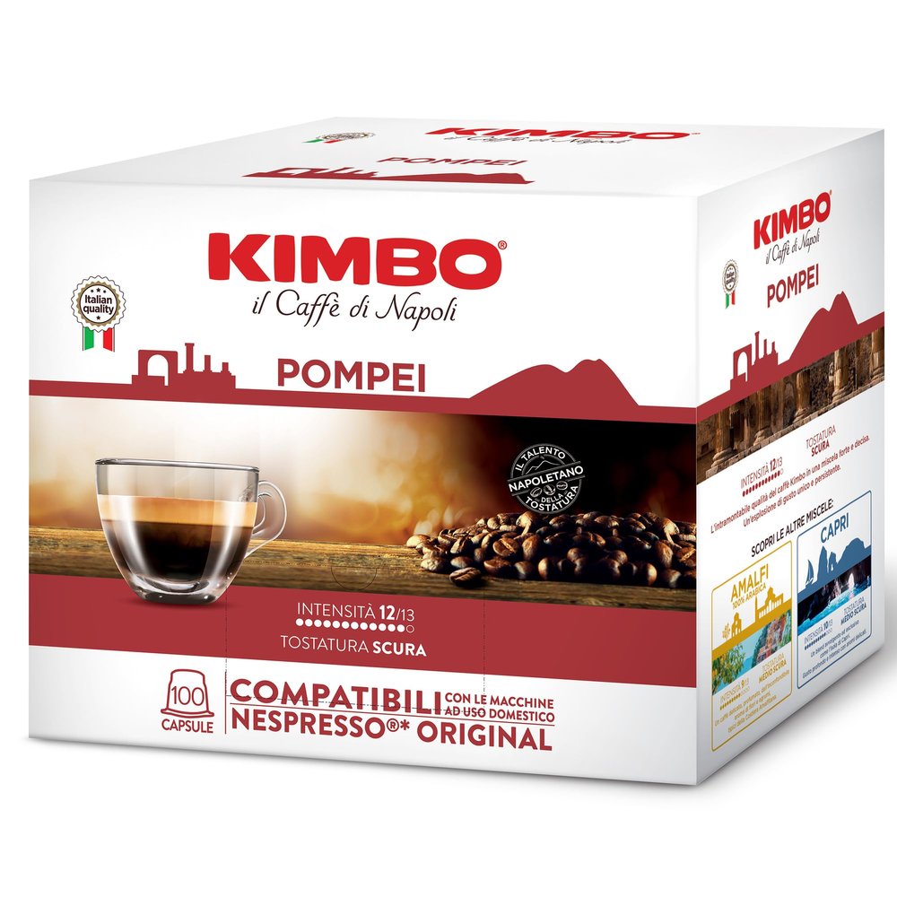 Kimbo Pompei ESE Compostable Coffee Pods - Intense Flavor - Blended and Roasted in Italy - Dark Roast - 100 count