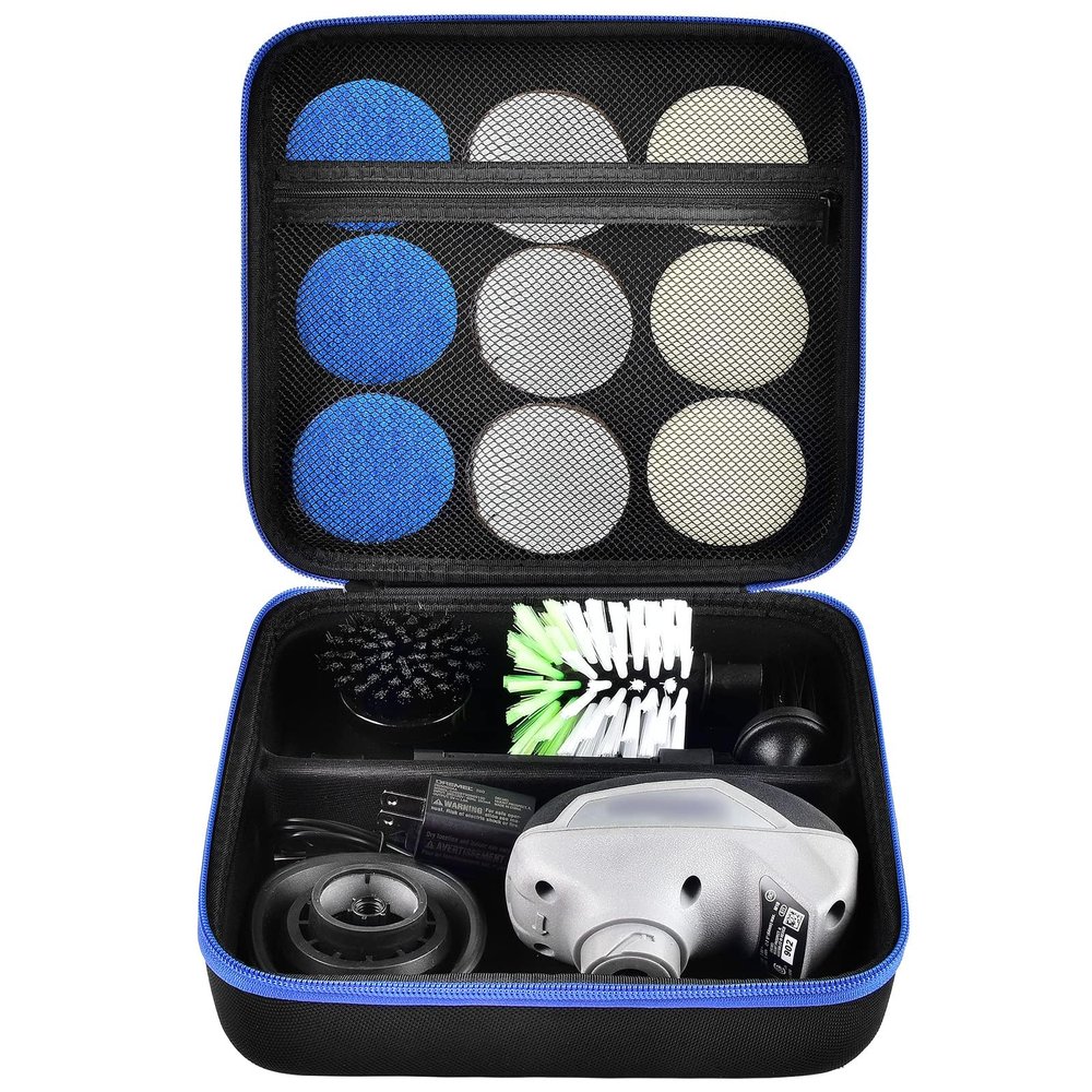 Case for Dremel Versa Power Scrubber Kit Cleaning Tool PC10-07/ PC360-5 Grout Brush, Bathroom Shower Scrub Kitchen & Bathtub Cleaner Holder for More Kinds Spin Scrubbers, Sponge Pads(Box Only)