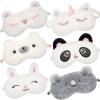 Geyoga 6 Pcs Sleep Mask Cute Unicorn Bunny Cat Sleeping Eye Cover Funny Soft Plush Blindfold Animal Shade Eyeshade Eye Covers for Women Adult Travel Nap Night Sleeping view 1