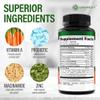Perfect Skin Acne Pills - Clear Skin Supplement with Niacinamide, Probiotic, Zinc & Vitamin A - Anti Acne Vitamins for Teens, Men & Women - Support for Face & Back Acne, Acne Scars - 60 Capsules view 2