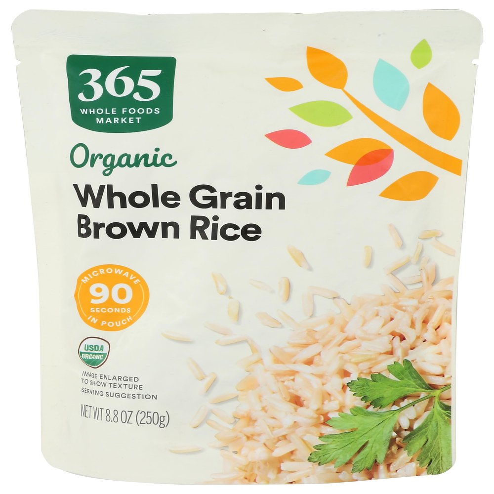 365 by Whole Foods Market, Organic Whole Grain Brown Rice, 90-Second Microwave in Pouch, 8.8 Ounce