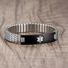 AOAMID Stretch Medical Alert Bracelets for Men Stainless Steel medical Bracelets for women with Free engraving-(type 1 diabetes-silver-black-7.75 in) view 3