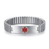 AOAMID Stretch Medical Alert Bracelets for Men Stainless Steel medical Bracelets for women with Free engraving-(allergy to penicillin-silver-7.75 in) view 2