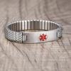 AOAMID Stretch Medical Alert Bracelets for Men Stainless Steel medical Bracelets for women with Free engraving-(allergy to penicillin-silver-7.75 in) view 3