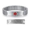 AOAMID Stretch Medical Alert Bracelets for Men Stainless Steel medical Bracelets for women with Free engraving-(Customize-silver-8.5 in) view 1