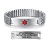 AOAMID Stretch Medical Alert Bracelets for Men Stainless Steel medical Bracelets for women with Free engraving-(lymphedema alert-silver-8.5 in) view 1