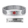 AOAMID Stretch Medical Alert Bracelets for Men Stainless Steel medical Bracelets for women with Free engraving-(dnr-silver-7.75 in) view 1