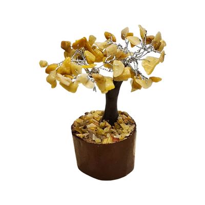 VIE Naturals Mini Chakra Tree, 60 Beads, Yellow Aventurine, 10cm