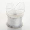 2.5 inch Wide x 10 Yards Wired Sheer Organza (SRBd) Ribbon - Wedding Favors Bows (White) view 1