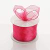 2.5 inch Wide x 10 Yards Wired Sheer Organza (SRBd) Ribbon - Wedding Favors Bows (Fuchsia) view 1