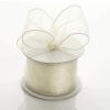 2.5 inch Wide x 10 Yards Wired Sheer Organza (SRBd) Ribbon - Wedding Favors Bows (Ivory) view 1