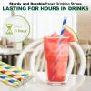 [200 Pack] Chunspak 7.75 Inch Giant Colorful Striped Paper Drinking Straws 0.31"/ 8mm Wide, for Smoothies, Milkshakes, Regular Drinks - Biodegradable view 3