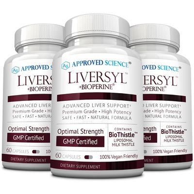 Approved Science Liversyl - Support Optimal Liver Function - Cleanse and Detox - Fast and Effective - Milk Thistle, Artichoke Extract, and Bioperine - Vegan - 180 Count - 3 Month Supply - Made in USA