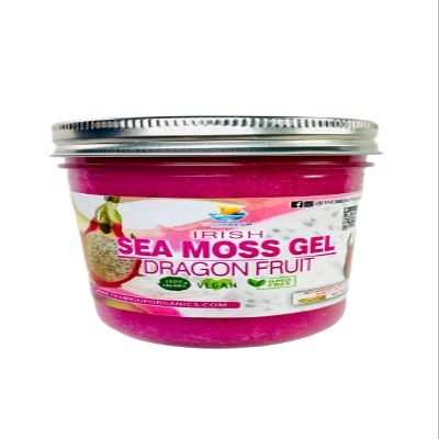 SEA MOSS GEL Natural Raw Wildcrafted Irish Sea Moss Gel with REAL DRAGON FRUIT, |Superfruit | Organic Pitahaya | Premium Quality | Irish Sea Moss | NON GMO | KETO FRIENDLY | Irish Moss Gel | 8oz (Dragon Fruit)