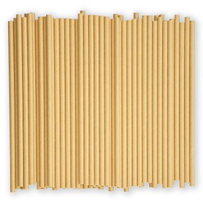 [1000 Count] Disposable Paper Drinking Straws, Brown Kraft, 7.75" x0.24" - Eco-friendly