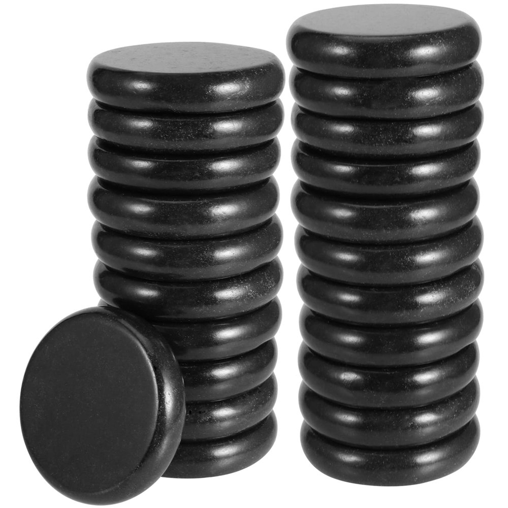 JAPCHET 22 PCS 3.15 Inch Large Basalt Massage Stones Basalt Hot Rocks Massage Stones for Professional or Home Spa, Relaxing, Massage Therapy