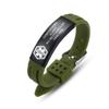 AOAMID Medical Alert Bracelets for Men Women Adjustable Free Engraving Sport Silicone Medical ID Bracelets 8.5 Inches (Green-lymphedema alert) view 1