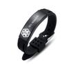 AOAMID Medical Alert Bracelets for Men Women Adjustable Free Engraving Sport Silicone Medical ID Bracelets 8.5 Inches (Black-no nsaids)