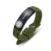 AOAMID Medical Alert Bracelets for Men Women Adjustable Free Engraving Sport Silicone Medical ID Bracelets 8.5 Inches (Green-eliquis) view 1