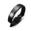 AOAMID Medical Alert Bracelets for Men Women Adjustable Free Engraving Sport Silicone Medical ID Bracelets 8.5 Inches (Black-lymphedema alert) view 1