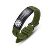 AOAMID Medical Alert Bracelets for Men Women Adjustable Free Engraving Sport Silicone Medical ID Bracelets 8.5 Inches (Green-diabetes on insulin) view 1