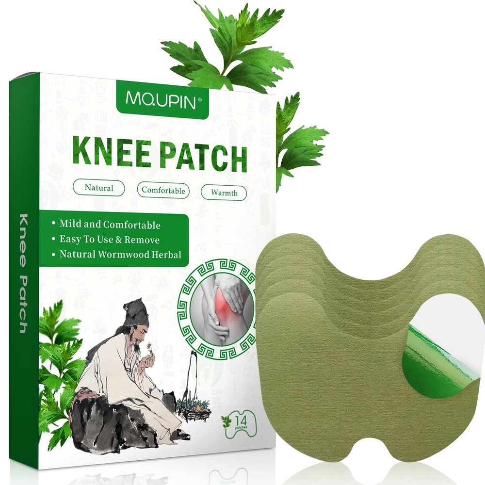 MQUPIN 14 Pcs Knee Patches, Natural Knee Patch for Bone On Bone, for Back, Neck, Shoulder, Waist