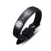 AOAMID Medical Alert Bracelets for Men Women Adjustable Free Engraving Sport Silicone Medical ID Bracelets 8.5 Inches (Black-eliquis)