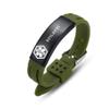 AOAMID Medical Alert Bracelets for Men Women Adjustable Free Engraving Sport Silicone Medical ID Bracelets 8.5 Inches (Green-epilepsy) view 1