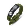 AOAMID Medical Alert Bracelets for Men Women Adjustable Free Engraving Sport Silicone Medical ID Bracelets 8.5 Inches (Green-allergy to penicillin) view 1