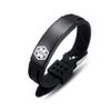 AOAMID Medical Alert Bracelets for Men Women Adjustable Free Engraving Sport Silicone Medical ID Bracelets 8.5 Inches (Black-customize)