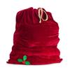 Sunnywood Santa Christmas Gift Bag Large Stretchy Velour Present Sack with Golden Drawstring, 36" x 27", Set of 2 view 2