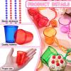 Hinly 48 Packs Shot Glass Beaded Necklace Bulk, 2 oz Fun Plastic Shot Glass Cups Ornament for Valentines Birthday Bachelorette Drinking Party, 6 Colors view 3