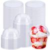 Alaeseje 50 Pack 8oz Disposable Clear Plastic Cups with Dome Lids(Hole in the Lid),PET Dessert Cups,Disposable Snack Bowls for Ice Cream,Cake,Fruit,Parfait, Pudding and Jello Shot view 1