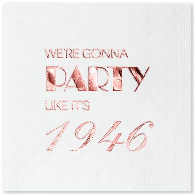 Crisky 80th Birthday Cocktail Napkins Rose Gold for Women 80th Birthday Party Decorations for Cake Dessert Berverage Table, 80th Birthday Party Supplies 50 Pcs Disposable Napkins, 3-Ply