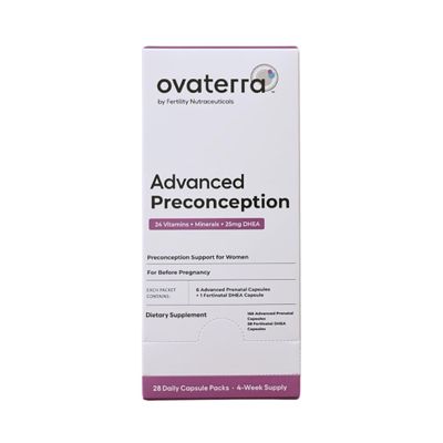 Ovaterra Advanced Preconception Vitamins for Women with DHEA 25mg, Choline 550 mg, Folate (Methylfolate) 1,010 mcg, Omega-3 DHA & EPA 196 Capsules - 28 Day Supply