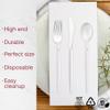 Smarty Had A Party Disposable Plastic Cutlery Set for 240 Guests, Heavy Duty White with Silver Plastic Spoons, Elegant Party Supplies for Weddings and Events view 2