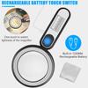 Rechargeable Magnifying Glass with Light, 30X 4.7IN Handheld Large Lightweight Lighted Magnify Len 21 LED 3 Modes Illuminated Book Magnifier forSenior,Reading,Inspection,Coin,JewelryChristmasGift view 2