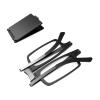 SKYOLUY Case Upgrade Ultra-light and Thin Foldable Reading Glasses Folding Readers for Men Women Compact Portable Rectangle Eyewear Case (Black, 2.5) view 1